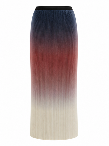 Radiant Pleated Gradient Midi Skirt