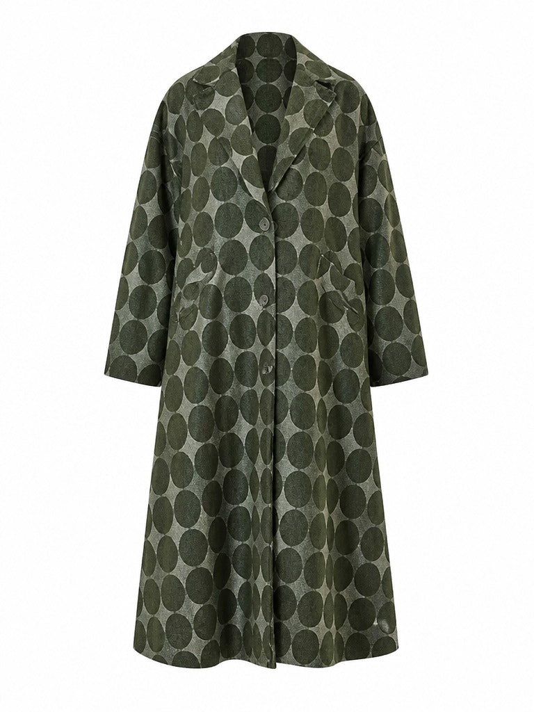 Audacious Denim Dot Trench Coat