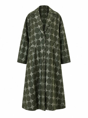 Audacious Denim Dot Trench Coat