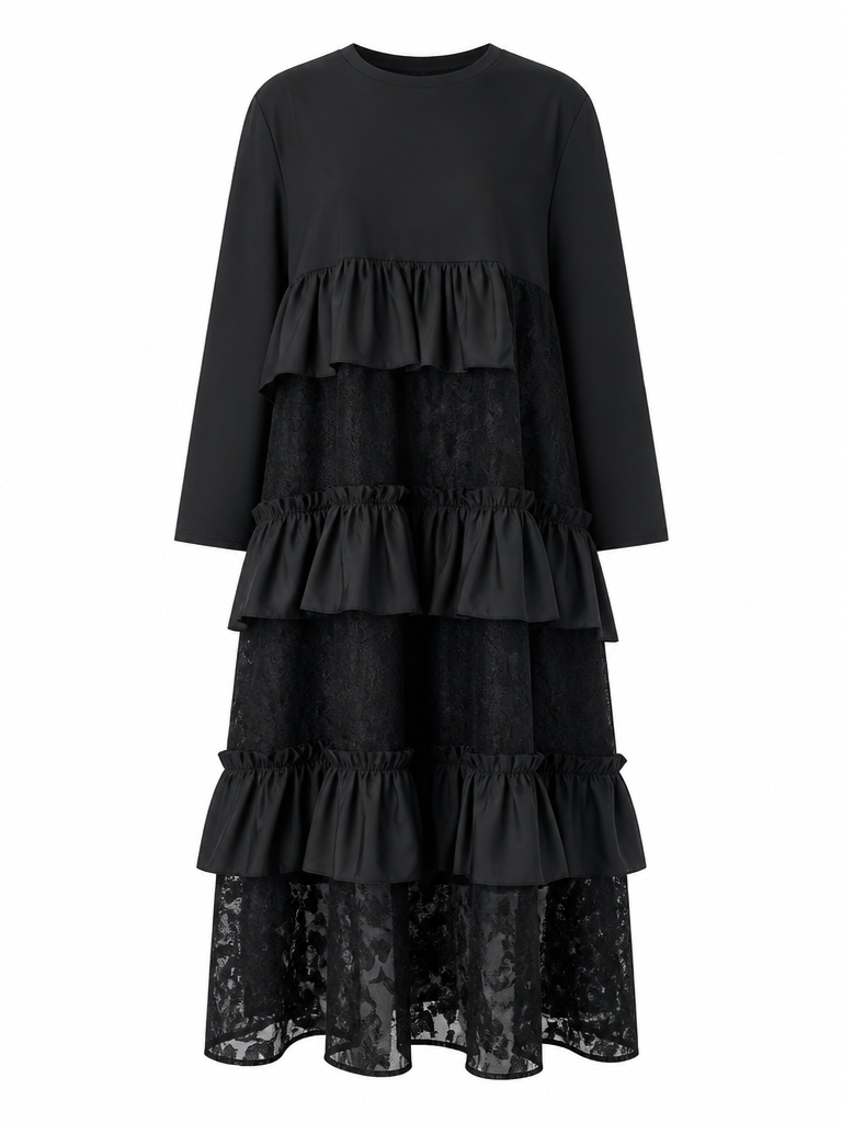 Unique Tiered Ruffle Maxi Dress