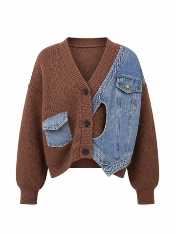 Fierce Patchwork Knit Cardigan