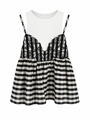 Worthy Striped Plaid Camisole