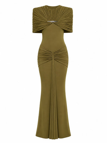 Radiant Pleated Mermaid Maxi Dress
