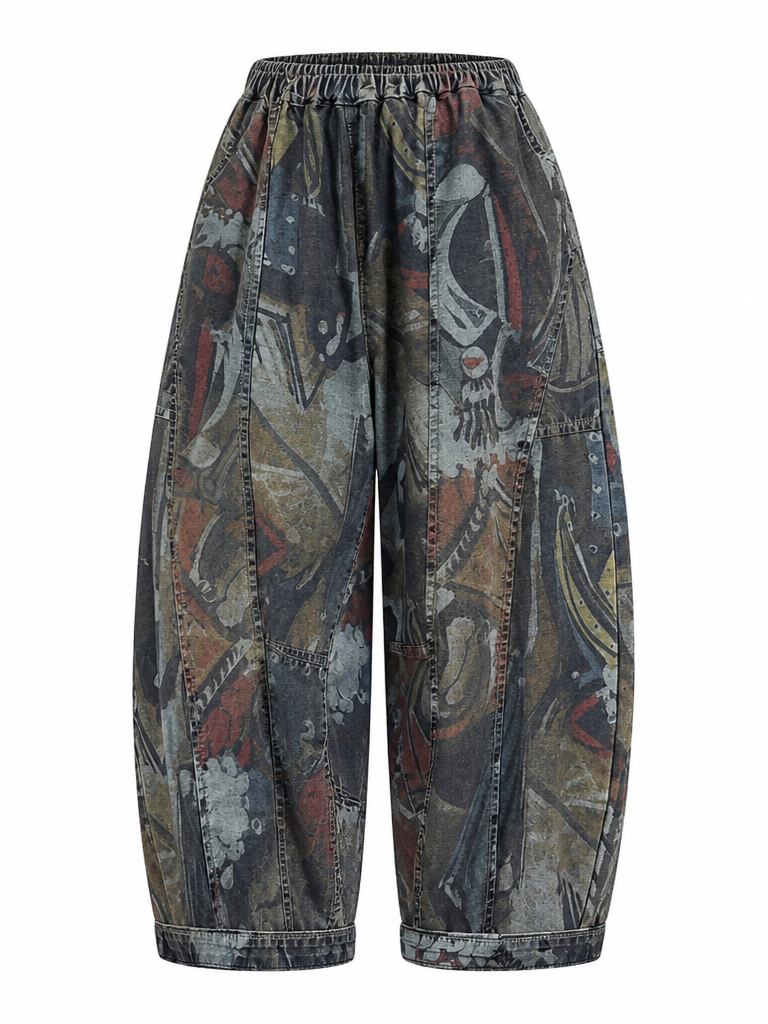 Maverick Printed Wide Leg Jeans