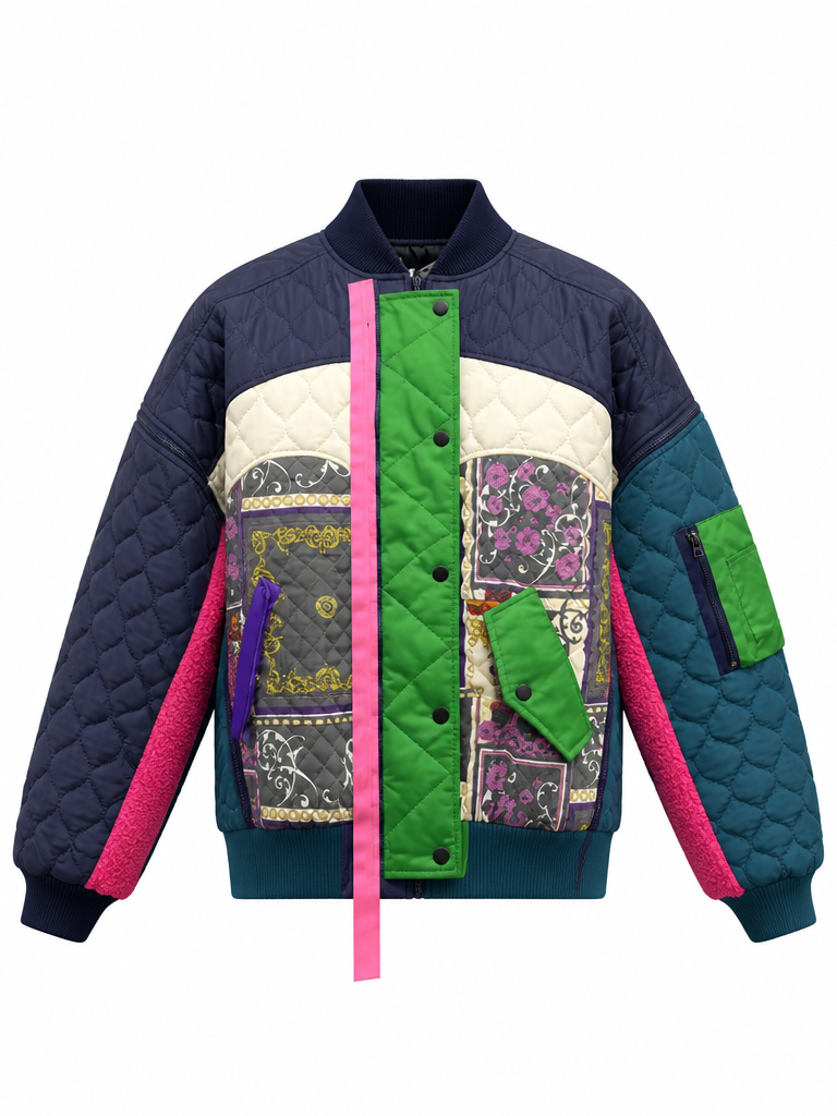 Audacious Patchwork Puffer Jacket