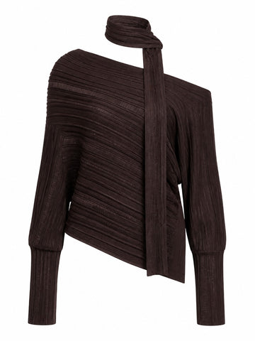 Confident Asymmetrical Knit Blouse