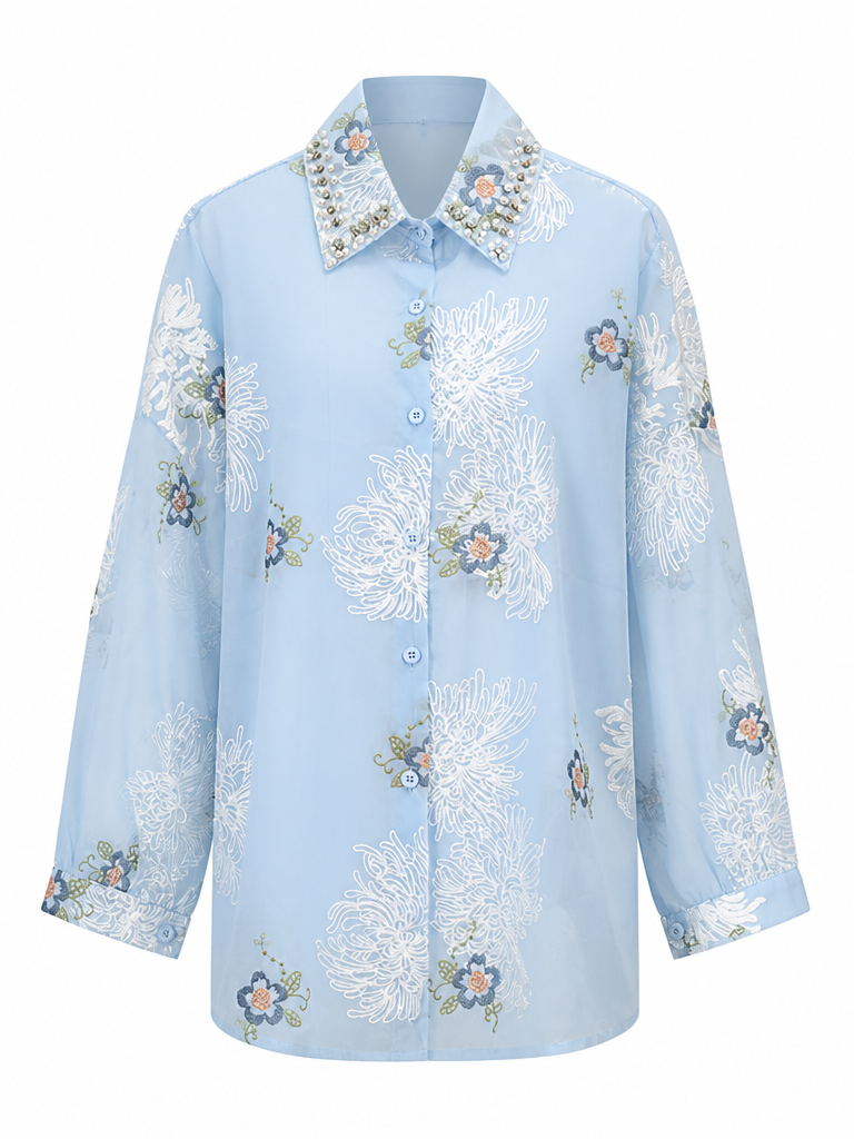 Radiant Embroidered Beaded Blouse