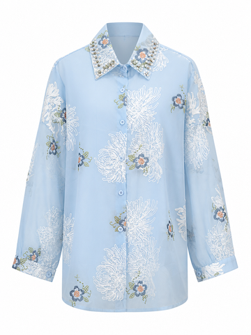Radiant Embroidered Beaded Blouse