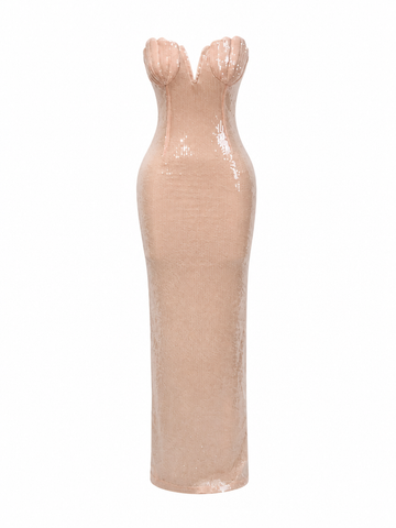 Radiant Sequin Strapless Maxi Dress