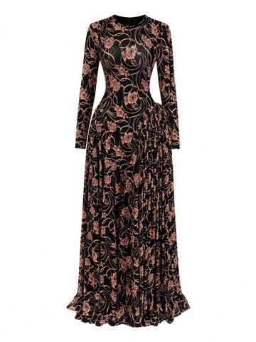 Fierce Striped Pleated Maxi Dress