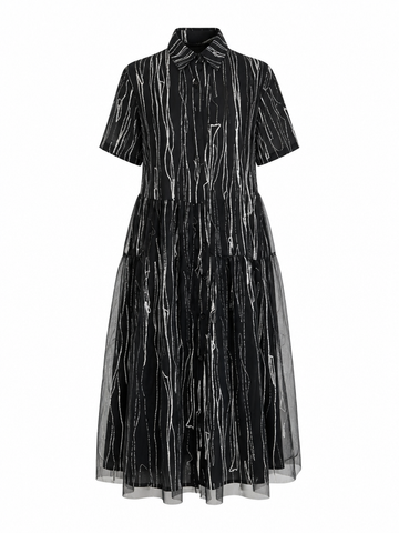 Daring Patchwork Mesh Maxi Dress