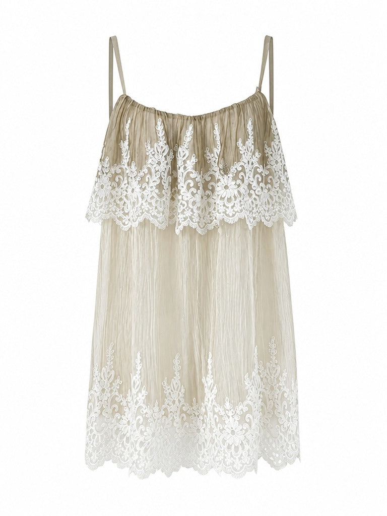 Ethereal Lace Ruffle Camisole