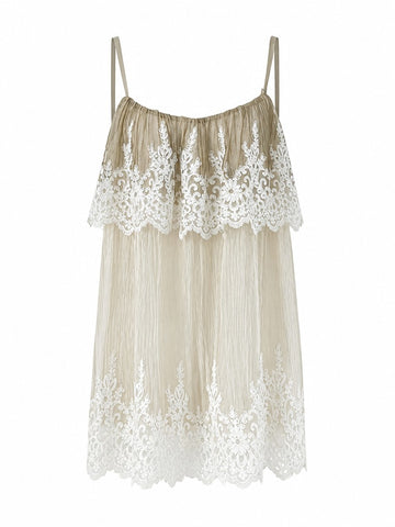 Ethereal Lace Ruffle Camisole