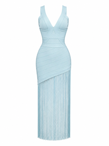 Radiant Fringe Bandage Maxi Dress