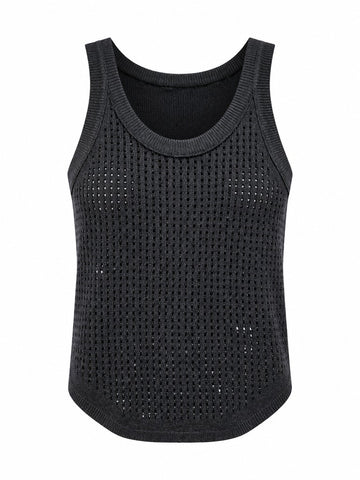 Radiant Rhinestone Knit Tank Top