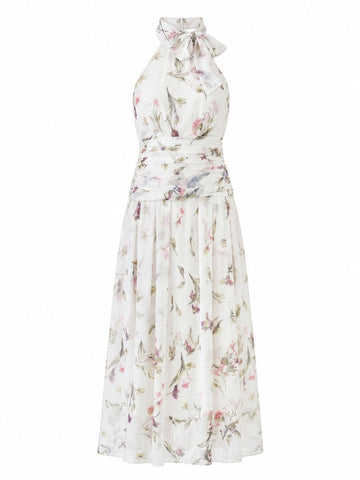 Ethereal Floral Pleated Maxi Dress