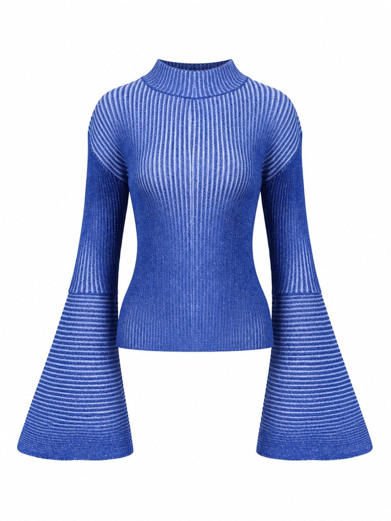 Dynamic Striped Ruffled Sweater