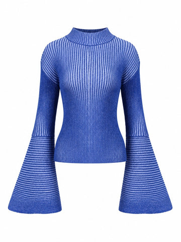 Dynamic Striped Ruffled Sweater