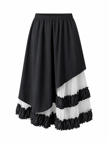 Sovereign Patchwork Mesh Midi Skirt