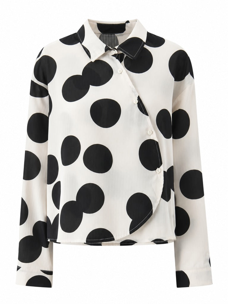 Audacious Polka Dot Oversized Blouse