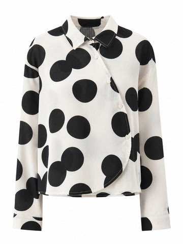 Audacious Polka Dot Oversized Blouse