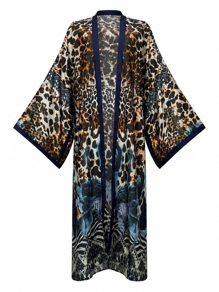 Fierce Leopard Printed Kimono