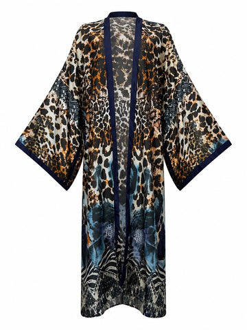 Fierce Leopard Printed Kimono