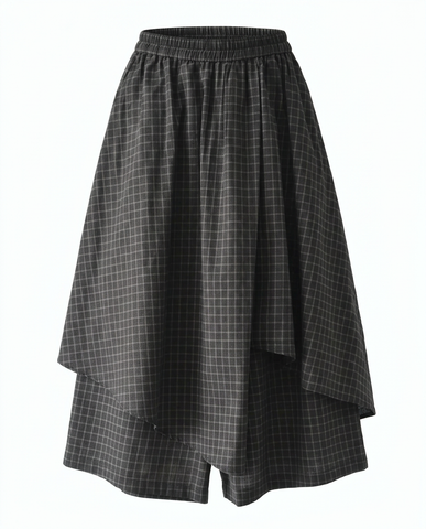 Unstoppable Plaid Irregular Skirt