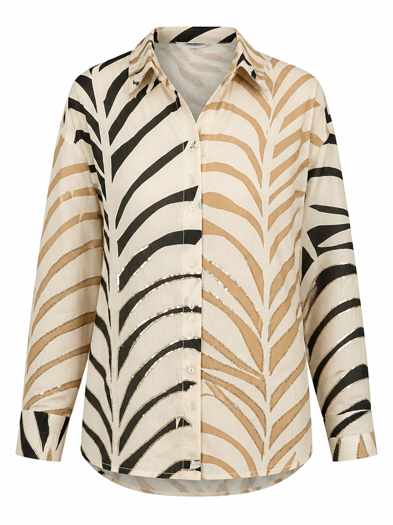 Vibrant Printed Woven Long Sleeve Shirt