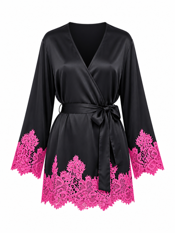 Radiant Lace Satin Mini Dress
