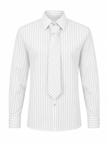 Audacious Striped Tie Long Sleeve Blouse