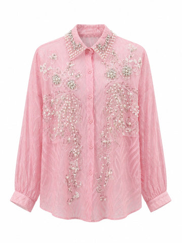 Radiant Pearl Embroidered Blouse