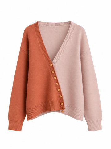 Chosen Color-Block Knit Cardigan