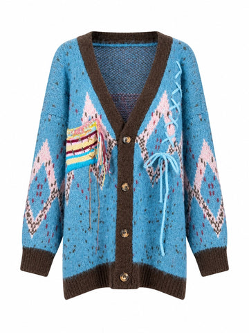 Unique Embroidered Knit Cardigan