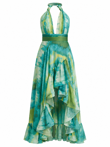 Free Spirit Tie-Dye Ruffle Maxi Dress