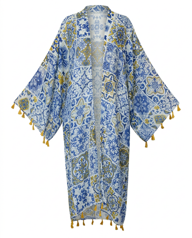 Wanderlust Tassel Print Kaftan