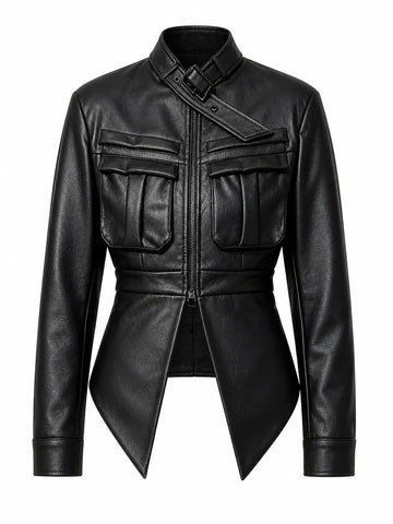 Fierce Buckle Strap Cropped Jacket
