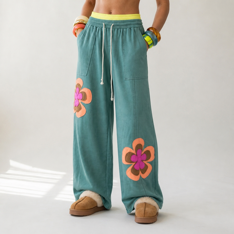 Spirited Applique Patchwork Pants