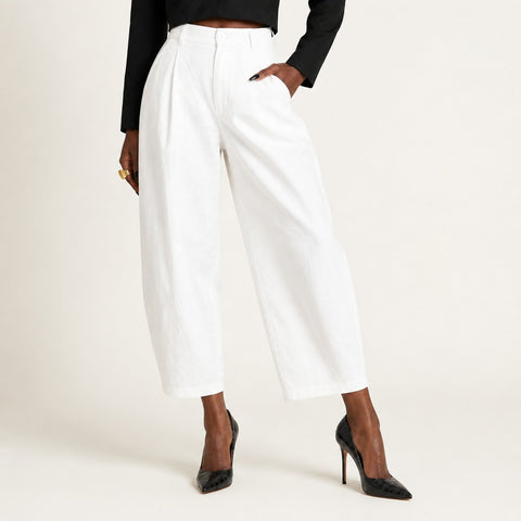 Grounded Pleated Harem Trousers