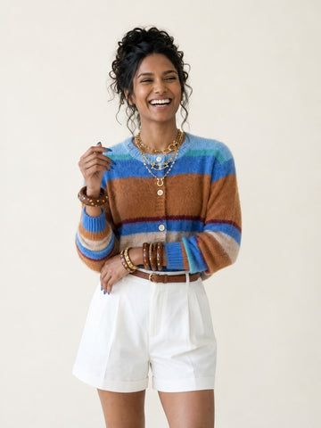 Wanderlust Striped Knit Cardigan