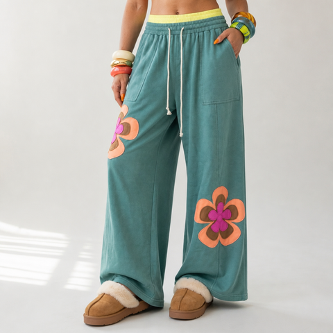 Spirited Applique Patchwork Pants