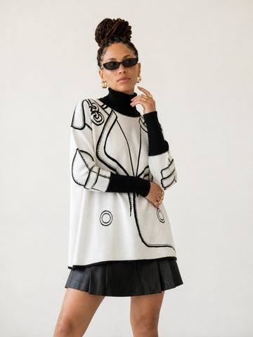 Audacious Printed Knitted Pullover