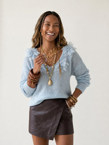 Ethereal Floral Knit Pullover