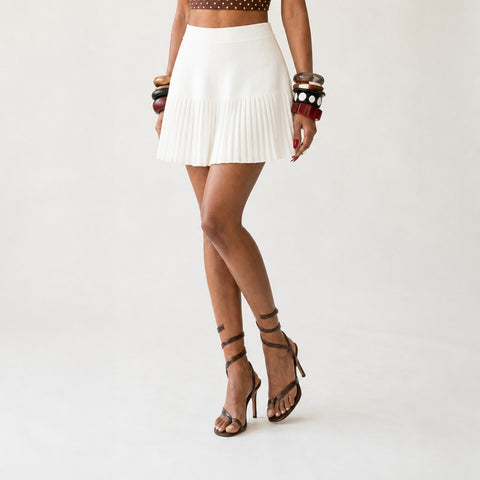 Magnetic Knitted Pleated Mini Skirt