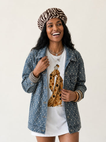 Audacious Rhinestone Diamond Denim Jacket