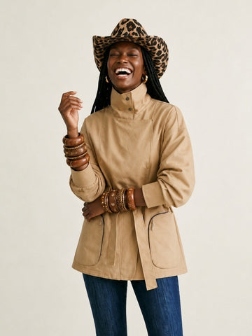 Confident Cotton Wrap Trench Coat