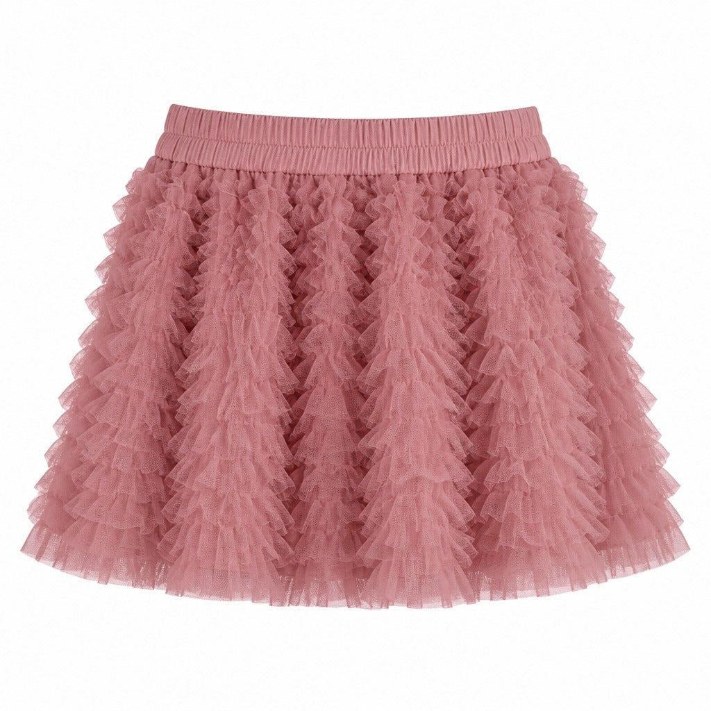 Free Spirit Ruffled Mesh Mini Skirt