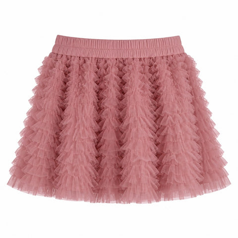 Free Spirit Ruffled Mesh Mini Skirt