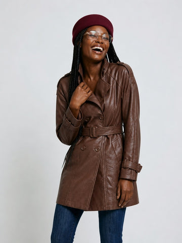 Confident Double Breasted PU Jacket