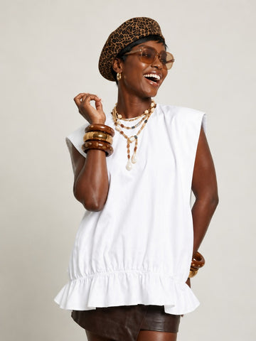 Grounded Solid Ruffle Tank Top